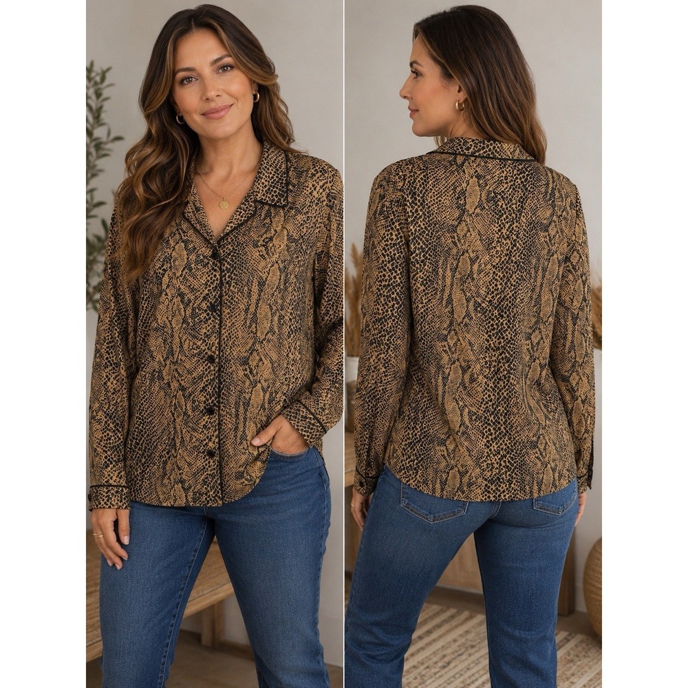 BLUE ICE Vintage Snakeskin Print Blazer Size 10 -2482